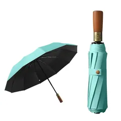 【新品】 英国風折りたたみ傘 ワンタッチ 自動開閉 日傘 大きいサイズ 無垢材のハンドル メンズ | 12本骨 | 丈夫 撥水速乾 耐強風 テフロン加工 |遮光遮熱 uvカット | 晴雨兼用傘 梅雨対策 台風対応 豪雨対応 | 携帯しやすい | 通勤 通学 0