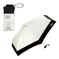 【新品】 【コンパクト】男の晴雨兼用傘 Wpc. IZA(イーザ) Compact （切り継ぎ） オフ×ブラック ≪遮熱/遮光率100%/UVカット率100%/UPF50＋/晴雨兼用≫ 折りたたみ傘 日傘 メンズ ZA028-001-102 1