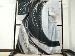 夏着物 絽 訪問着 扇面 辻ヶ花 正絹 - メルカリ