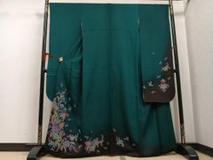 正絹 振袖】 ※身長159㎝〜169㎝程度 成人式 結納 結婚式参列 扇柄 
