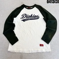 S ディッキーズ ラグラン Tシャツ 白/ブラック 0413(3)