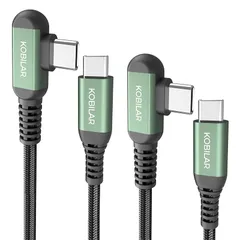 【新品】 Kobilar USB C to USB C ケーブル 60W Type C 充電コード L字型 2本パック 90度急速充電器 iPhone 15/16 Pro Max Plus iPad Pro Samsung S24 S23 S22 用 (0 1