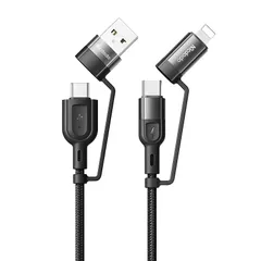 【新品】 Mcdodo 4in1 急速充電ケーブル USB-A/USB-C to USB-C & Light-ning 1本4役 マルチケーブル 60W PD急速充電 (CtoC) PD 27W出力(CtoL) 高速データ転送 Type-Cケーブル ライト 0