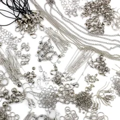 【特価セール】(SAJ) アクセサリーパーツセット ハンドメイド 金具 セット (シルバー)