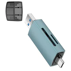 【新品】 SDカードリーダー マイクロSDカードリーダー Type-C & USB 3.0 超高速転送 OTG対応 1台2役 USB3.0 Microsd 2TBまで 大容量カードに対応 Android スマホ タブレット、MacBook、Windows  1