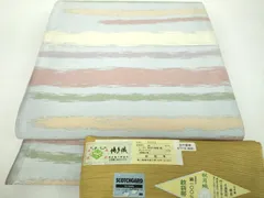 平和屋着物●本場筑前博多織 草木染 手織工房 染匠：小森久 両面 全通柄袋帯 秋月織 古代彫紋 証紙付き 正絹 逸品 未使用 DABD1925psのサムネイル