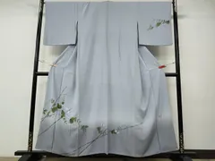 色留袖 着物 中古 正絹 袷 紋付 一つ紋 日本画家 水嶋征夫 落款 玄関格子の図 灰桜色 身丈159cm 裄63cm M きもの北條 A1121-8 色留袖 着物 中古 正絹 袷 紋付 一つ紋 日本画家 水嶋征夫 落款 玄関
