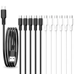 【新品】 素直な虹 マイクロ usb ケーブル Micro 【1M・12本セット】急速充電 高速データ転送 断線にくい アンドロイド Android 充電ケーブル コード ps4コントローラー対応 Xperia Galaxy AQUOS ASUS Kind 1