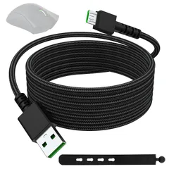 【新品】 USB マイクロ編み込みマウス充電ケーブル、Naga Pro 20000 DPI 充電コード、Razer Naga Pro、DeathAdder V2 Pro、Basilisk、Viper Ultimate ワイヤレス ゲーミング マウス充電コー 1のサムネイル