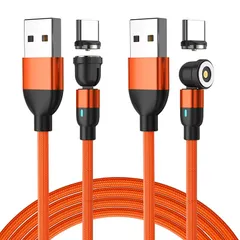 【新品】 マグネット 充電ケーブル USB-C & USB-Cケーブル 対応 Type-C端子 540度回転可能 断線防止 防塵磁石Type-c機種対応 (2個マグネットコード&タイプCコネクタ2個) (3m*2) 0