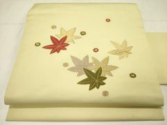 m727 塩瀬 刺繍 金駒刺繍 花唐草 正絹 名古屋帯 長尺 極美品 - メルカリ