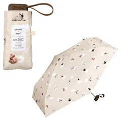 【新品】 【2025】Wpc. 日傘 飛行犬×Wpc. 空飛ぶ遮光ワンブレラ ミニ ベージュ ≪遮光率100%/UVカット率100%/・UPF50＋/遮熱/晴雨兼用≫ 折りたたみ傘 通勤 通学 旅行 オシャレ 可愛い 女性 レディース 801-HK003- 1