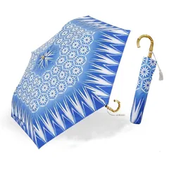 【新品】 小川(Ogawa) 2段ミニ折りたたみ 晴雨兼用日傘 手開き 50cm 河馬印本舗 切子（紺青/こんじょう） UVカット率＆遮光率99％以上 遮熱効果 はっ水 安全カバー付き 0