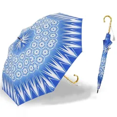 【新品】 小川(Ogawa) 長傘 晴雨兼用日傘 手開き 50cm 河馬印本舗 切子（紺青/こんじょう） UVカット率＆遮光率99％以上 遮熱効果 はっ水 安全カバー付き 0