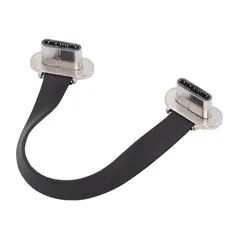 【新品】 xiwai ショートUSB2.0データケーブル 2.76インチ 超薄型フラットUSB-CタイプC - USB-C電源 デュアルアングルコネクタ 65W急速充電 ノートパソコン タブレット スマートフォン用 7cm シルバープラグ 1