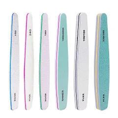 【数量限定】LIKENNY スポンジネイルファイル ジェルネイル ファイル 爪やすり 両面タイプ 爪磨きキューティクル 6本セット（150 180 240 100/180 200/280 1000/4000）