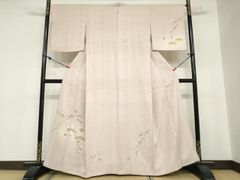 値下げ交渉OK！夏物 皇室献上絹 草木染 駒絽 色無地 正絹 F206