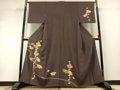 平和屋着物▽ぜんまい紬　単衣　矢羽文　三越扱い　正絹　逸品　CAAV3790dy 平和屋着物▽ぜんまい紬 単衣 矢羽文 三越扱い 正絹 逸品 CAAV3790dy