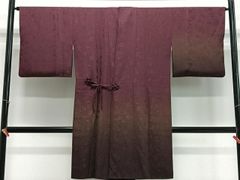 平和屋着物▽ぜんまい紬　単衣　矢羽文　三越扱い　正絹　逸品　CAAV3790dy 平和屋着物▽ぜんまい紬 単衣 矢羽文 三越扱い 正絹 逸品 CAAV3790dy