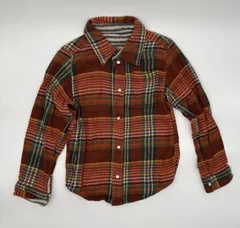 ☆セット割対応☆ ブリーズ キッズ チェック＆ストライプ 長袖 シャツ リバーシブル 130cm （1596）