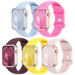 【人気商品】5本セット アップルウォッチ バンド コンパチブル Apple Watch バンド 38mm 40mm 41mm 42mm 44mm 45mm 46mm 49mm スポーツストラップ 交換ベルト 柔らかいシリコン素材 通気性 防水性 に対応 iW