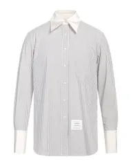トムブラウン レディース トップス シャツ THOM BROWNE ストライプ柄シャツ Lead Gray グレーのサムネイル