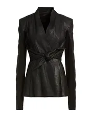 リックオウエンス レディース アウター ジャケット・ブルゾン RICK OWENS レザーブルゾン Black ブラックのサムネイル