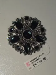 日本 ヴィンテージ)キーヨハラ ブラック ゴシック 古典 キュービック ブローチ&ネックレスパーツ