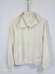 アイボリー フード シャツ型 ウィンドブレーカー