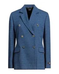 ヴェルサーチ レディース アウター ジャケット・ブルゾン VERSACE テーラードジャケット Blue Gray グレーのサムネイル