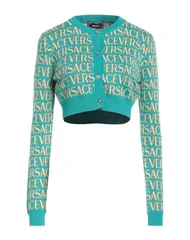 ヴェルサーチ レディース アウター カーディガン VERSACE カーディガン Turquoise Blue ブルーのサムネイル