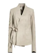 リックオウエンス レディース アウター ジャケット・ブルゾン RICK OWENS レザーブルゾン Light Gray グレーのサムネイル