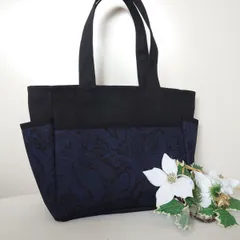 ペイズリー サイドポケット 肩掛けトートバッグ ハンドメイド - メルカリ
