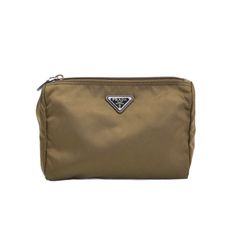 PRADA プラダ ナイロン ポーチ カーキ 三角ロゴ アーカイブ - メルカリ