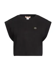 ツインセット レディース トップス Tシャツ TWINSET クロップ トップス Black ブラックのサムネイル