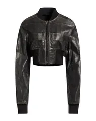 リックオウエンス レディース アウター ジャケット・ブルゾン RICK OWENS レザーブルゾン Black ブラックのサムネイル