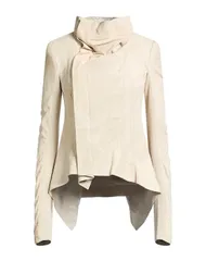 リックオウエンス レディース アウター ジャケット・ブルゾン RICK OWENS レザーブルゾン Light Gray グレーのサムネイル
