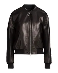 ジル・サンダー レディース アウター ジャケット・ブルゾン JIL SANDER レザーブルゾン Black ブラックのサムネイル