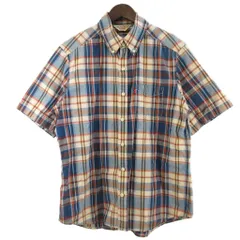リーバイス レッドタブ Levi's RED TAB カジュアルシャツ 半袖 ボタンダウン チェック柄 コットン 青 ブルー L