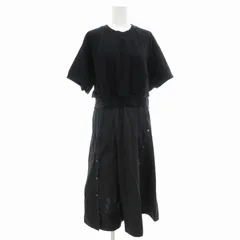 3.1 フィリップリム 3.1 phillip lim 切替スウェットワンピース シャツ ブラウス カットソー 半袖 S 黒 ブラック /BL 0919 IBO55のサムネイル