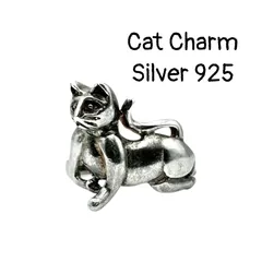 【脱力した可愛さ】キャット 猫 Silver 925 刻印 00s Vintage Design Ring シルバー ヴィンテージ デザイン リング 12号 クラシック アニマルモチーフ ユニーク 個性的