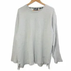 ダナキャランニューヨーク DKNY リネン カットソー Tシャツ 長袖 ロゴ刺繡 M 杢グレー /Xのサムネイル