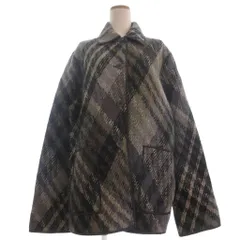 ミッソーニ MISSONI ウールコート ショート丈 長袖 チェック柄 モヘヤ混 グレー 46のサムネイル