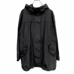 古着 アンタイトル UNTITLED 薄手 コート 裏地無し パーカー 無地 長袖 ドットボタン×ジップアップ ハイネックフード 2 ブラック レディース