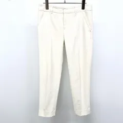 【中古】[印象B] SONIA RYKIEL ソニアリキエル パンツ レディース 38 オフホワイト 白系 ポリエステル×レーヨン×ポリウレタン テーパード 右バックポケットにロゴプレート ジップフライ 裏地付きのサムネイル