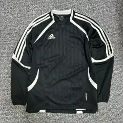 (Mオススメ) アディダス 黒白 ハーフジップ ジャージ
