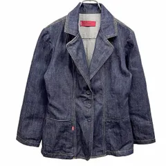 【中古】[印象AB] Levi's RED TAB リーバイス レッドタブ テーラードジャケット レディース M ブルー 青 綿100% デニム 裏地無し 3つボタン留め 無地 長袖