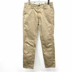 【中古】[印象AB] BEN DAVIS ベンデイビス チノパンツ / ボトムス メンズ 28 ベージュカーキ 綿×ポリ テーパード ロゴパッチ ジップフライ ロングのサムネイル
