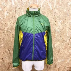 【中古】[印象BC] PUMA プーマ メンズ M グリーン×イエロー×パープル ポリ100% 薄手 ジップジャケット メッシュ裏地 切り返し生地 ラグラン ロゴ 長袖のサムネイル