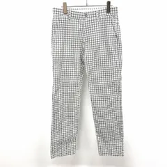 【中古】[印象AB] adidas アディダス コーデュロイパンツ メンズ 76 グレーネイビー系×ダークグリーン系×ホワイト 綿×ポリウレタン ロゴ刺繍 ジップフライ ウエストの内側に滑り止め 若干テーパード ゴルフ チェック 千鳥格子